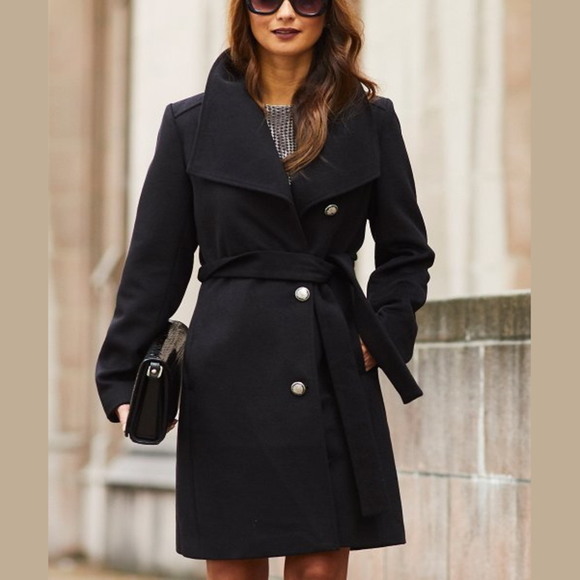 Vince Camuto Jackets & Blazers - [VINCE CAMUTO] Wing Collar Wool Blend Pea Coat